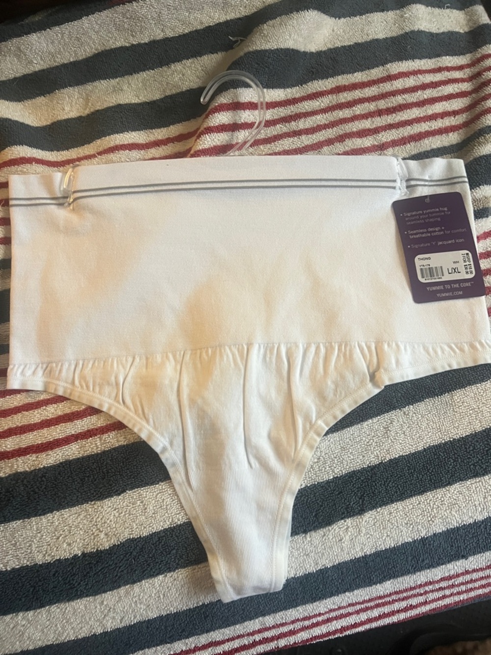 Seamless High-Waist Thong Panty - White